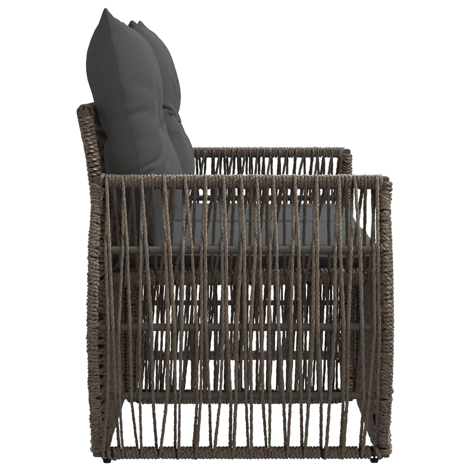 Divano da giardino 2-Numero di posti Grigio polyrattan | homemem39