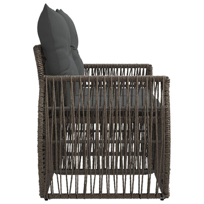 Divano da giardino 2-Numero di posti Grigio polyrattan | homemem39