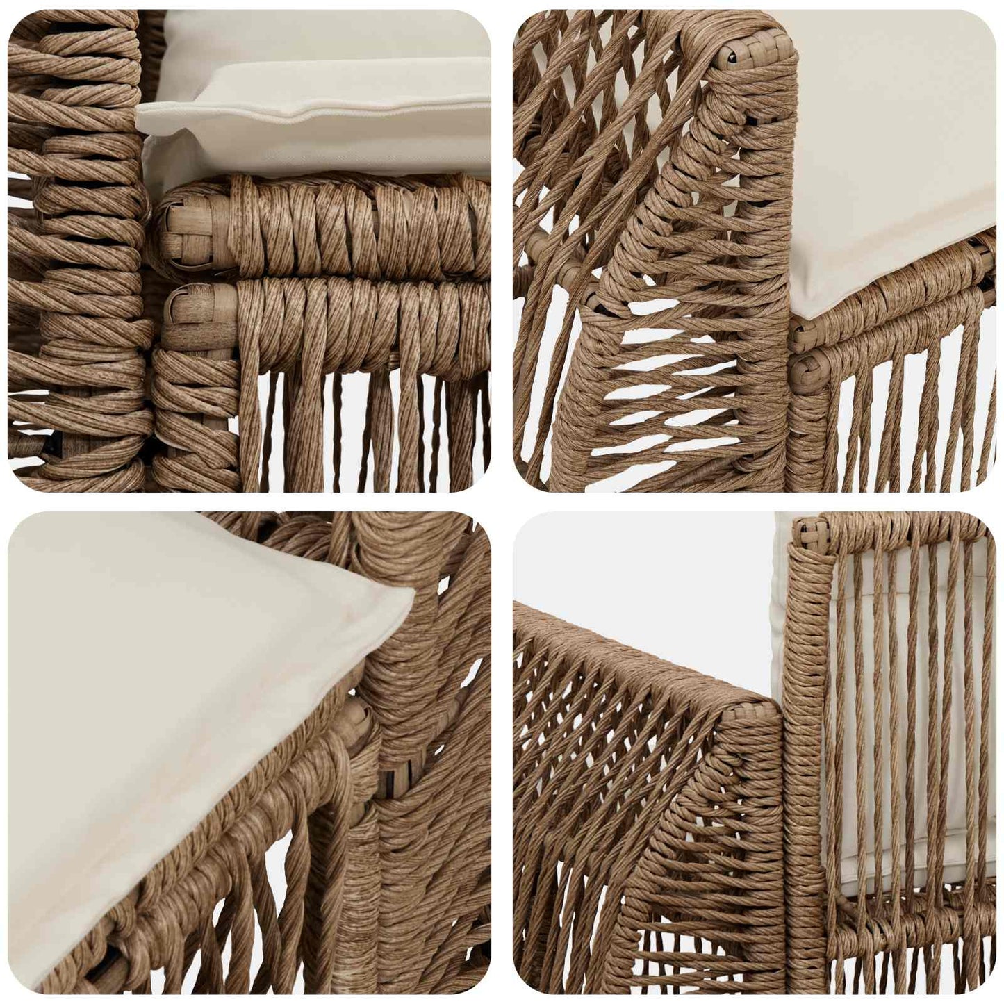 Divano da giardino 2-Numero di posti Beige polyrattan | homemem39