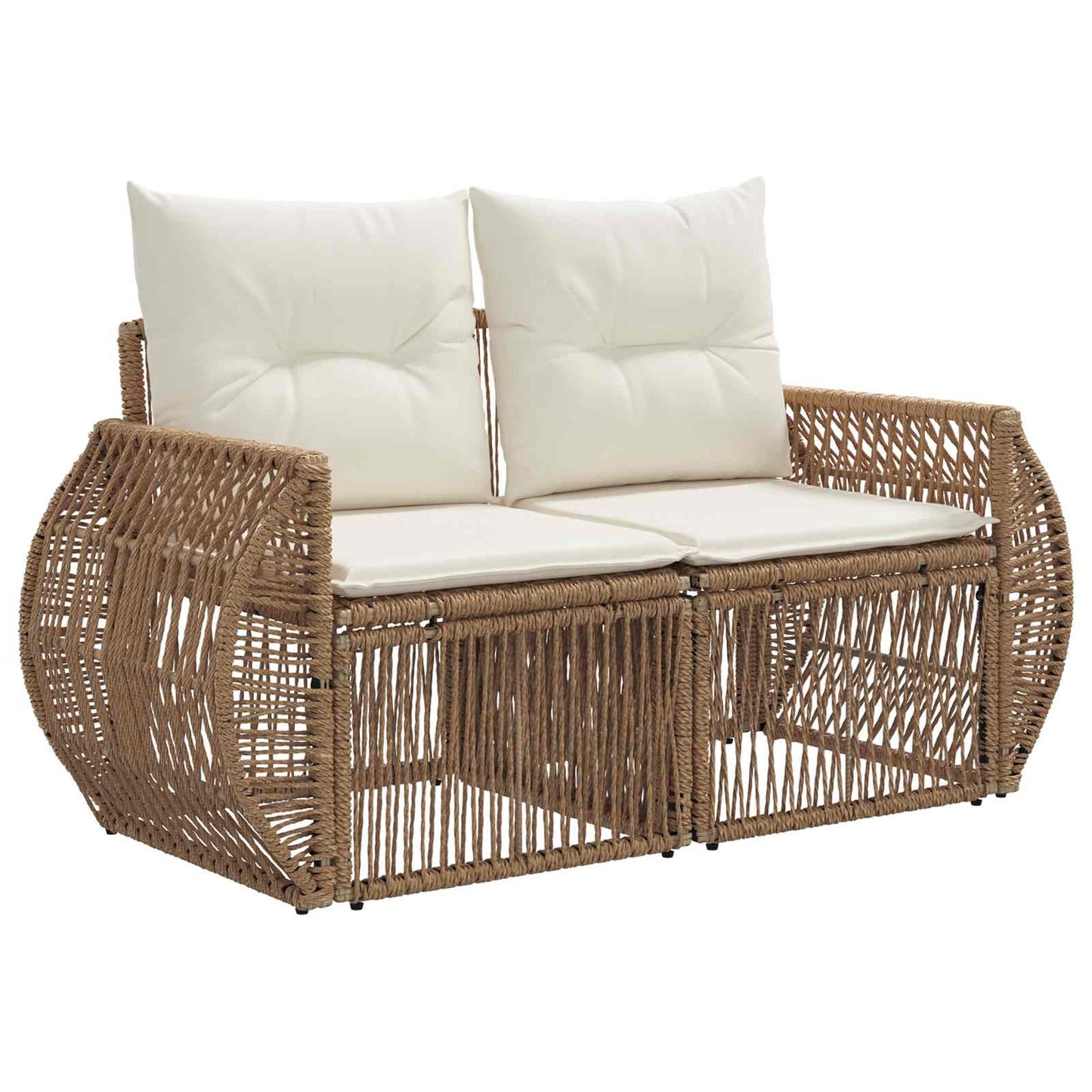 Divano da giardino 2-Numero di posti Beige polyrattan | homemem39