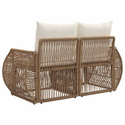 Divano da giardino 2-Numero di posti Beige polyrattan | homemem39