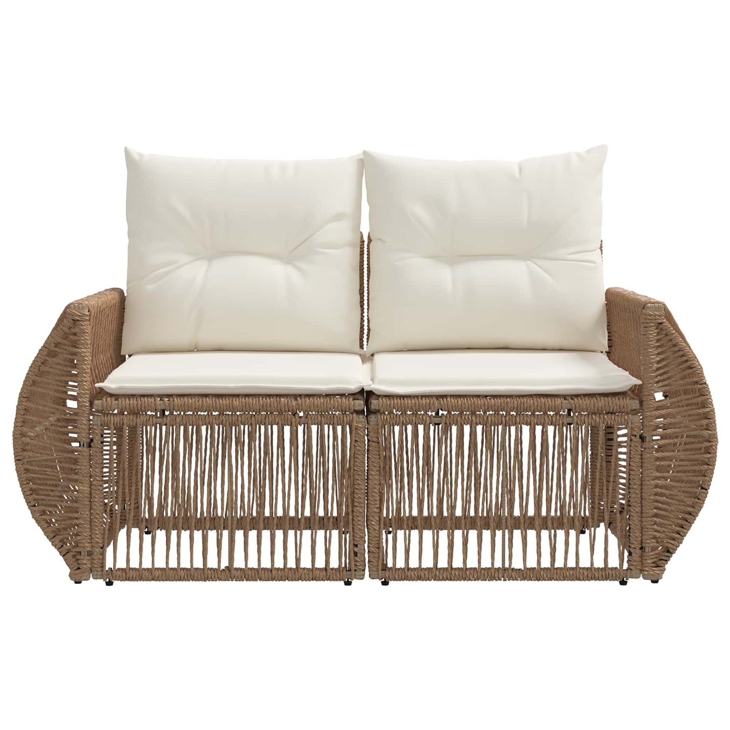 Divano da giardino 2-Numero di posti Beige polyrattan | homemem39