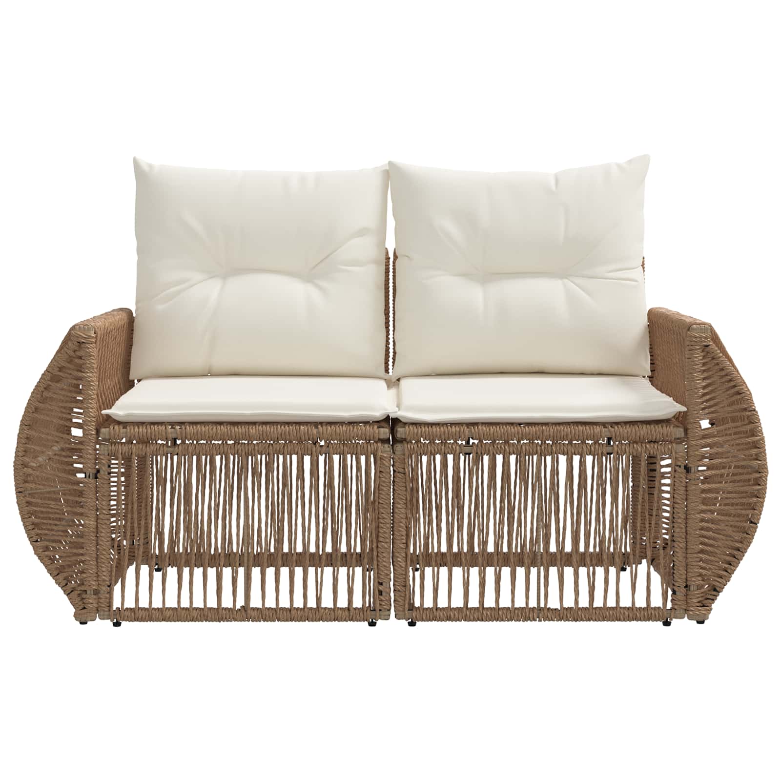 Divano da giardino 2-Numero di posti Beige polyrattan | homemem39
