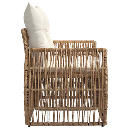 Divano da giardino 2-Numero di posti Beige polyrattan | homemem39