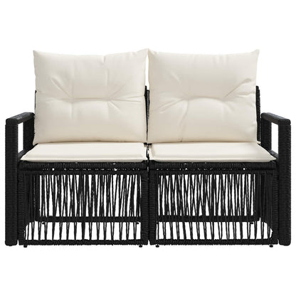 Divano da giardino 2-Numero di posti Nero polyrattan | homemem39