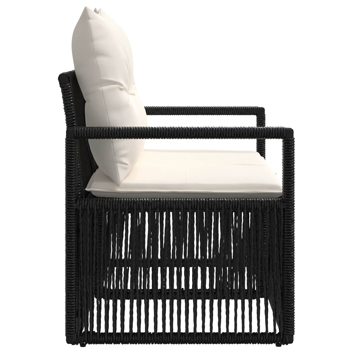 Divano da giardino 2-Numero di posti Nero polyrattan | homemem39