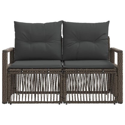 Divano da giardino 2-Numero di posti Grigio polyrattan | homemem39