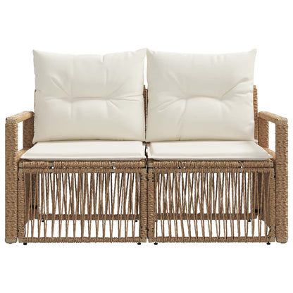 Divano da giardino 2-Numero di posti Beige polyrattan | homemem39