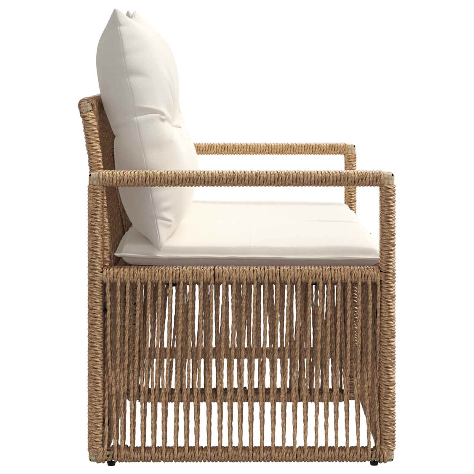Divano da giardino 2-Numero di posti Beige polyrattan | homemem39