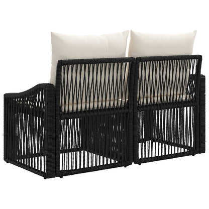 Divano da giardino 2-Numero di posti Nero polyrattan | homemem39