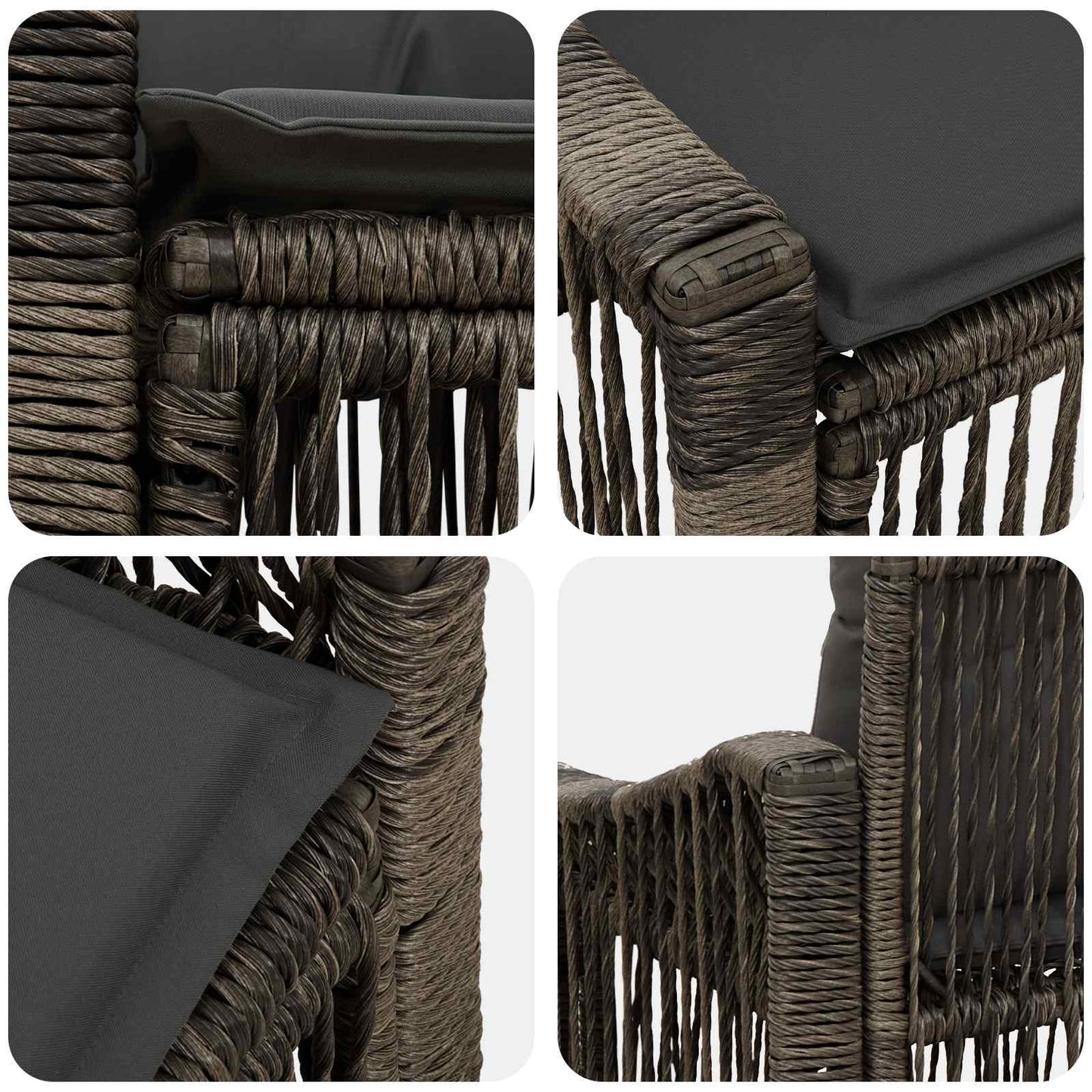 Divano da giardino 2-Numero di posti Grigio polyrattan | homemem39