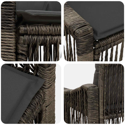 Divano da giardino 2-Numero di posti Grigio polyrattan | homemem39