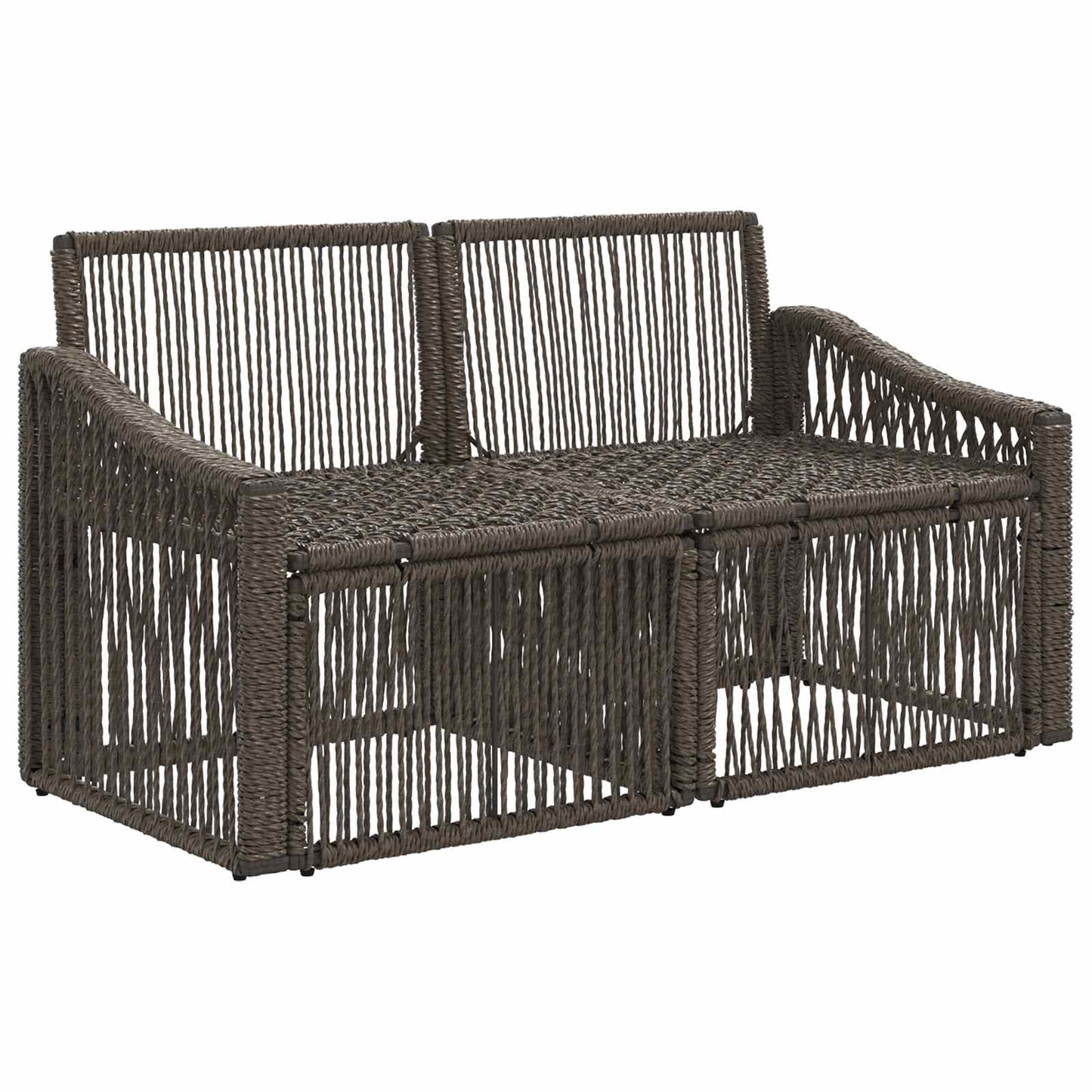 Divano da giardino 2-Numero di posti Grigio polyrattan | homemem39