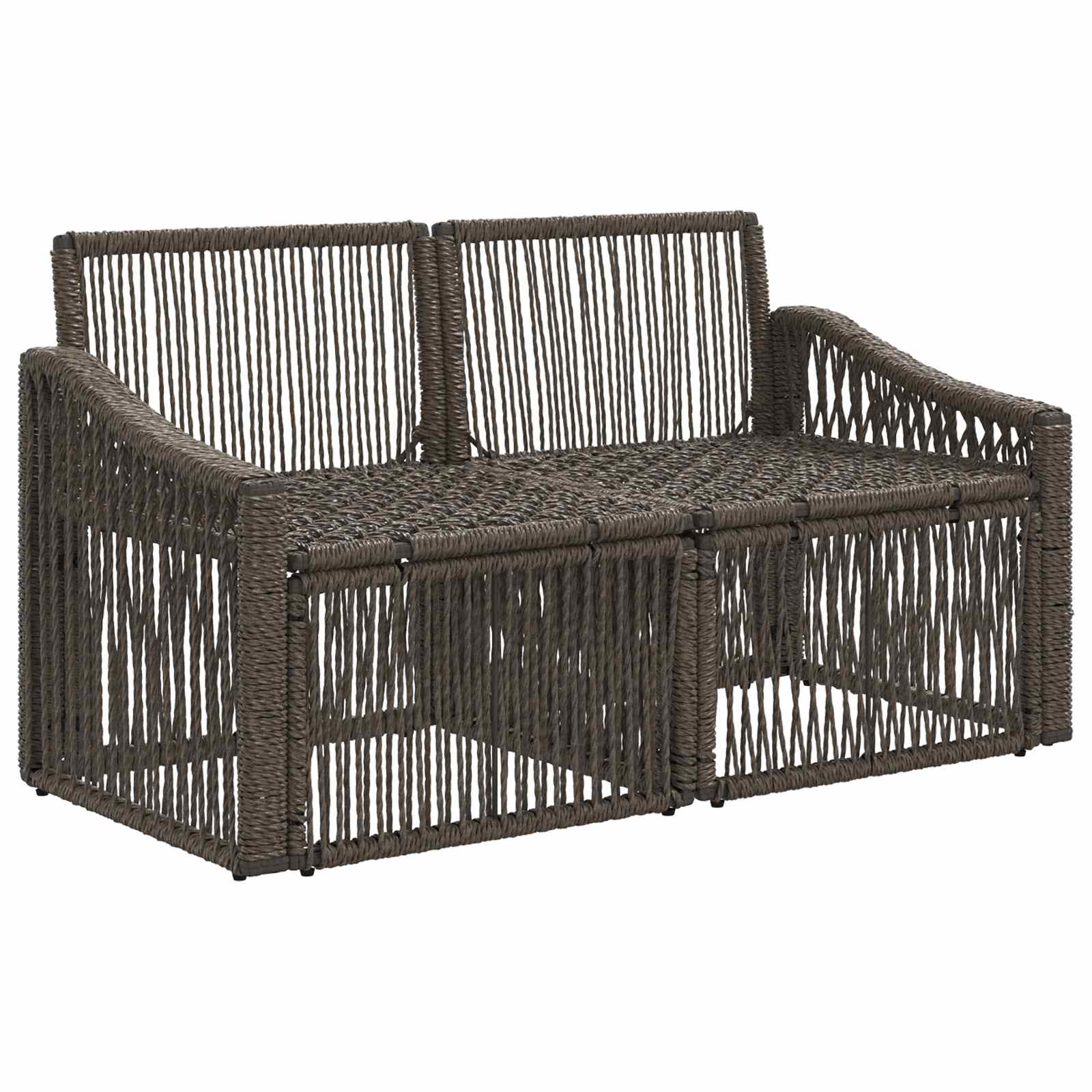 Divano da giardino 2-Numero di posti Grigio polyrattan | homemem39