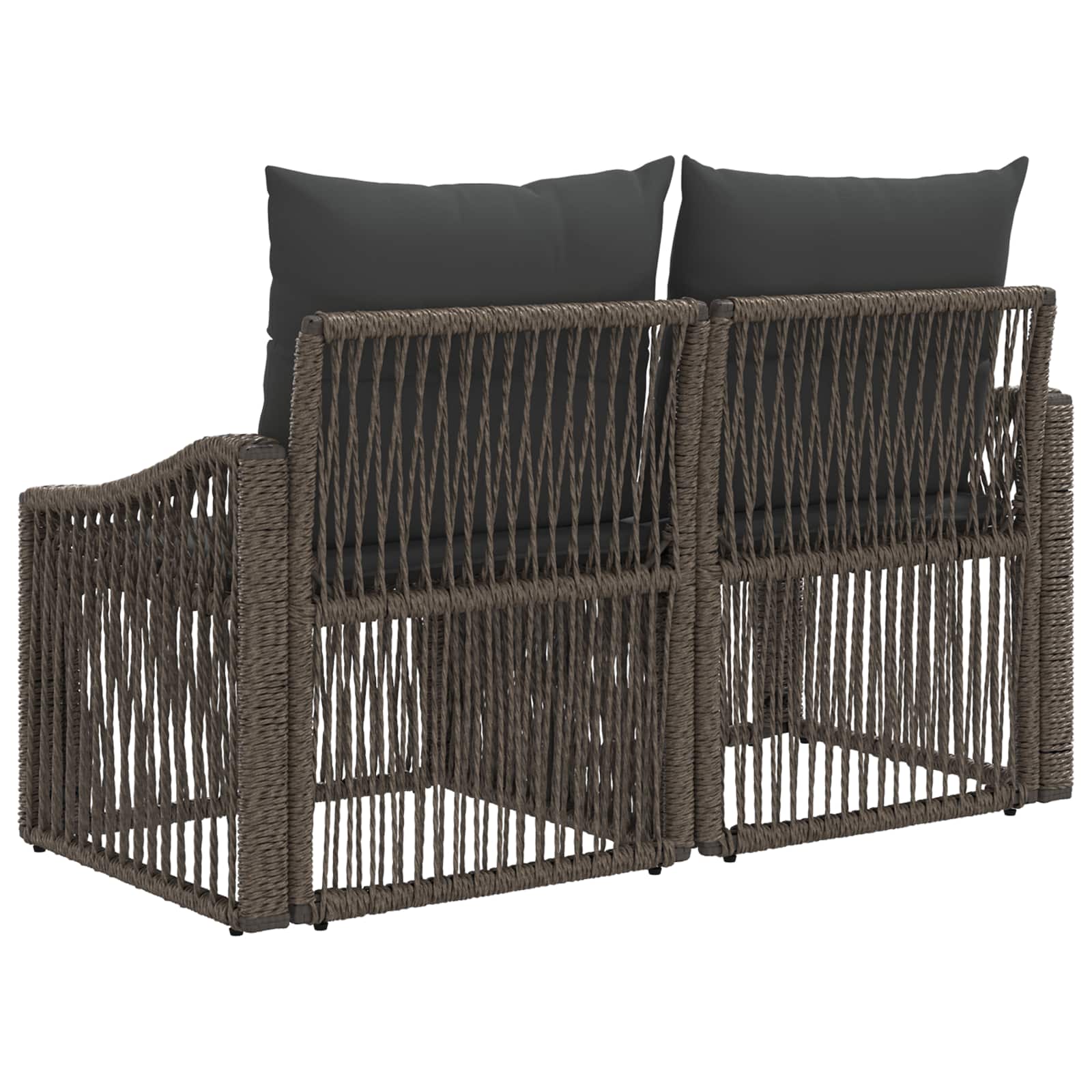 Divano da giardino 2-Numero di posti Grigio polyrattan | homemem39
