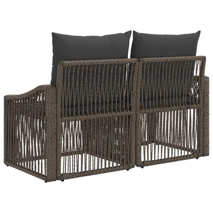 Divano da giardino 2-Numero di posti Grigio polyrattan | homemem39