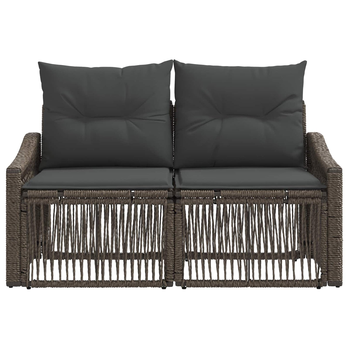 Divano da giardino 2-Numero di posti Grigio polyrattan | homemem39