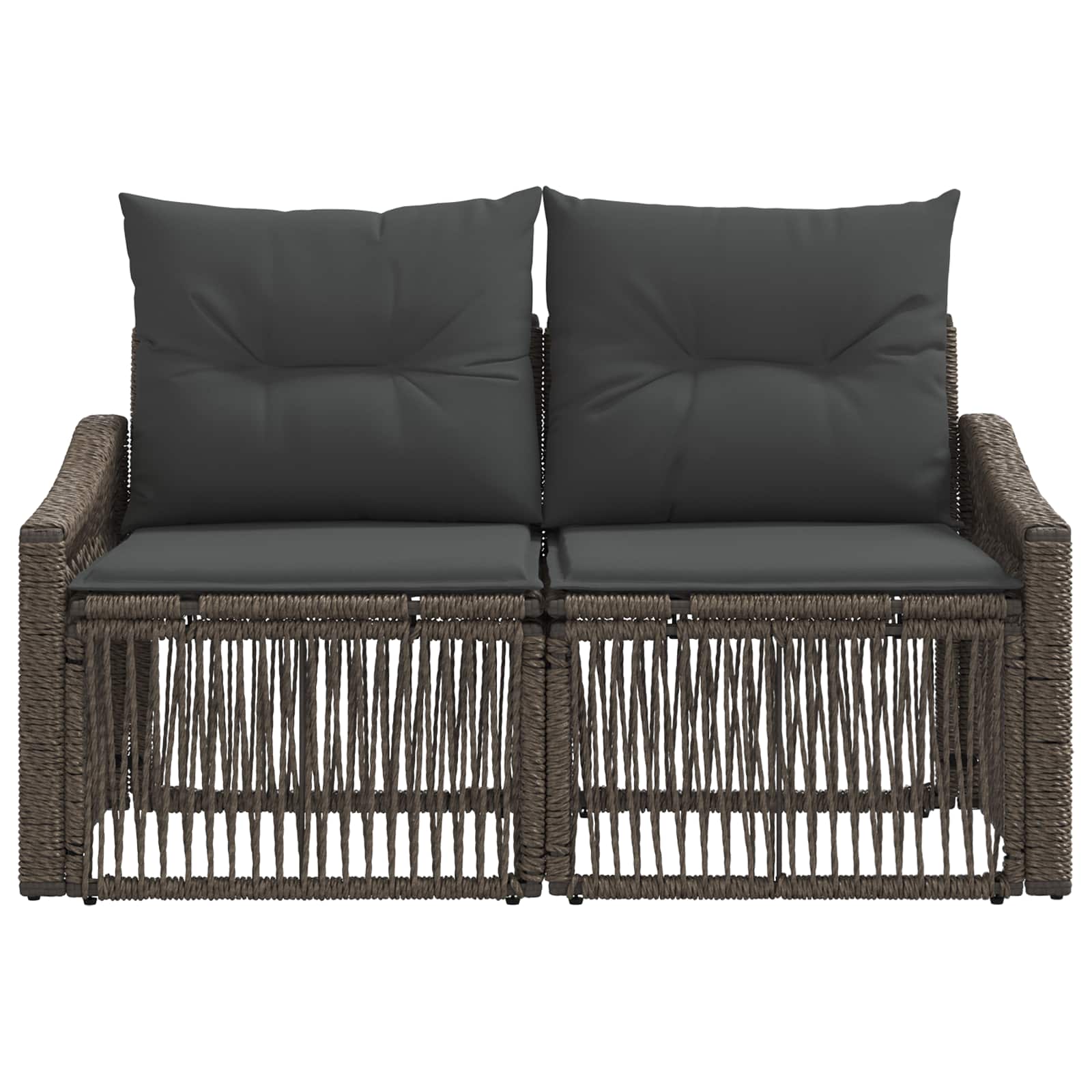 Divano da giardino 2-Numero di posti Grigio polyrattan | homemem39