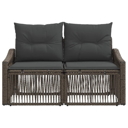 Divano da giardino 2-Numero di posti Grigio polyrattan | homemem39