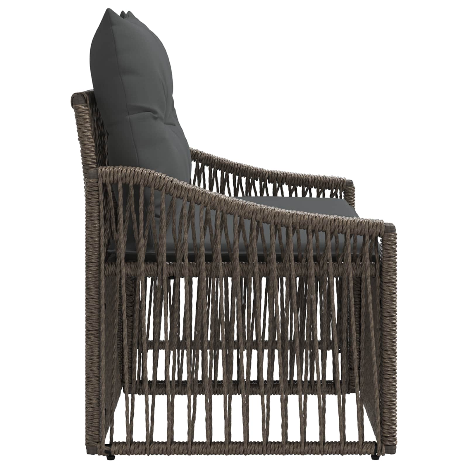 Divano da giardino 2-Numero di posti Grigio polyrattan | homemem39