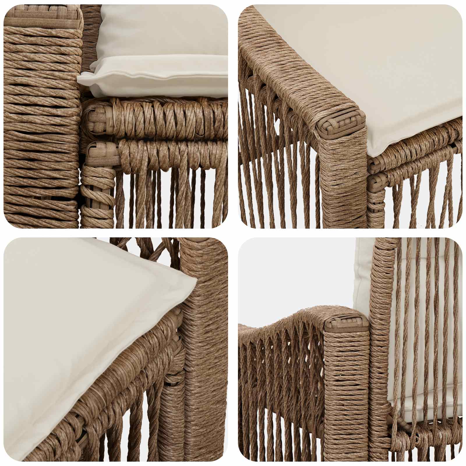Divano da giardino 2-Numero di posti Beige polyrattan | homemem39