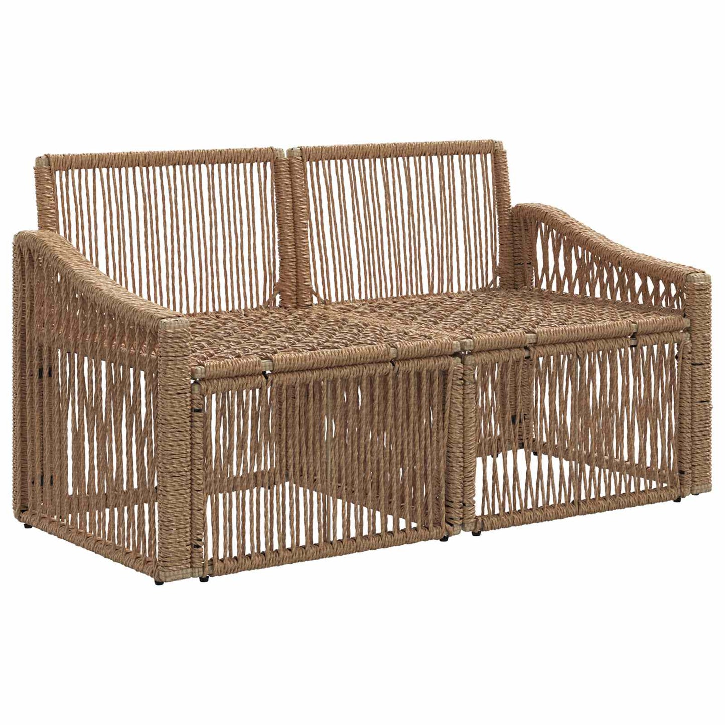 Divano da giardino 2-Numero di posti Beige polyrattan | homemem39