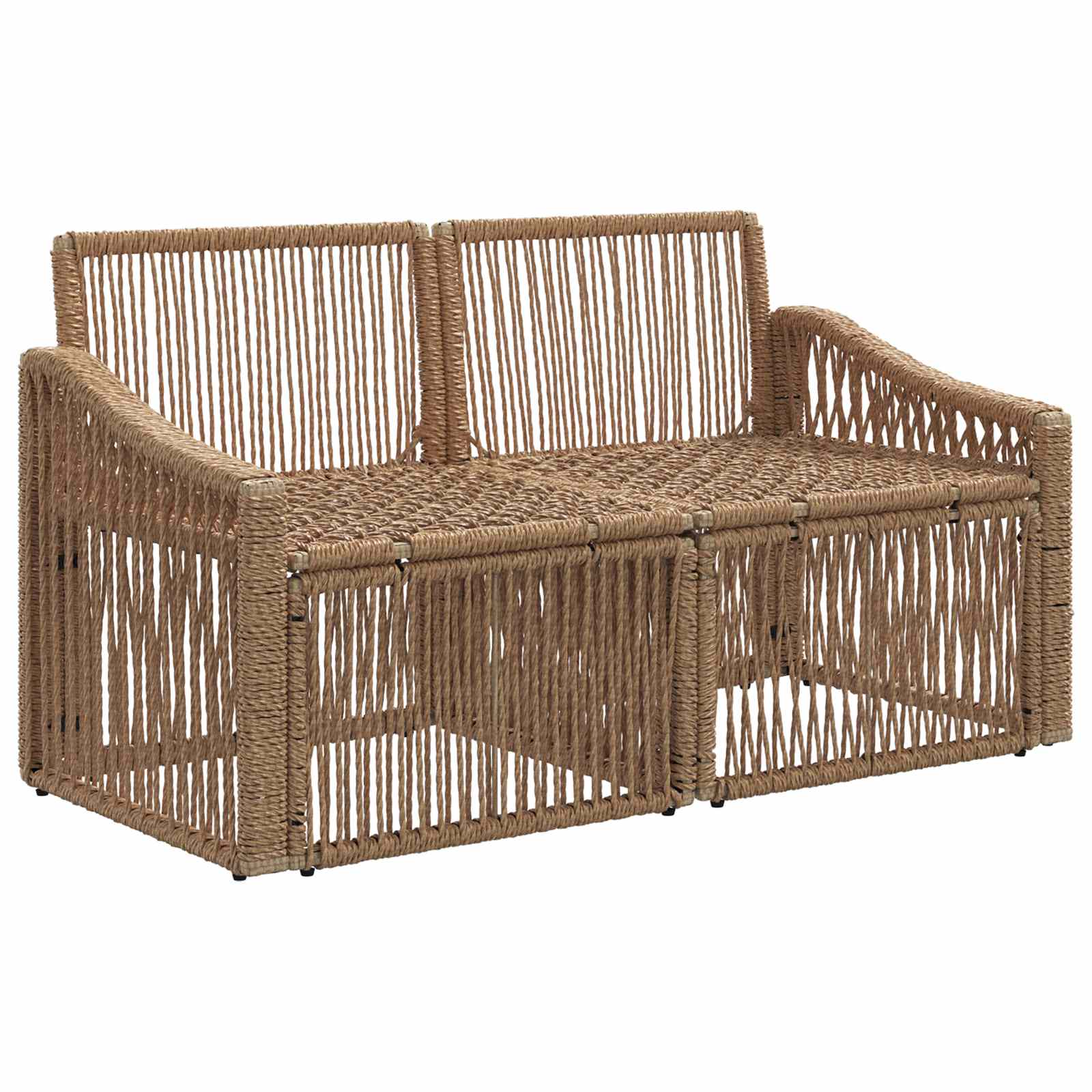 Divano da giardino 2-Numero di posti Beige polyrattan | homemem39