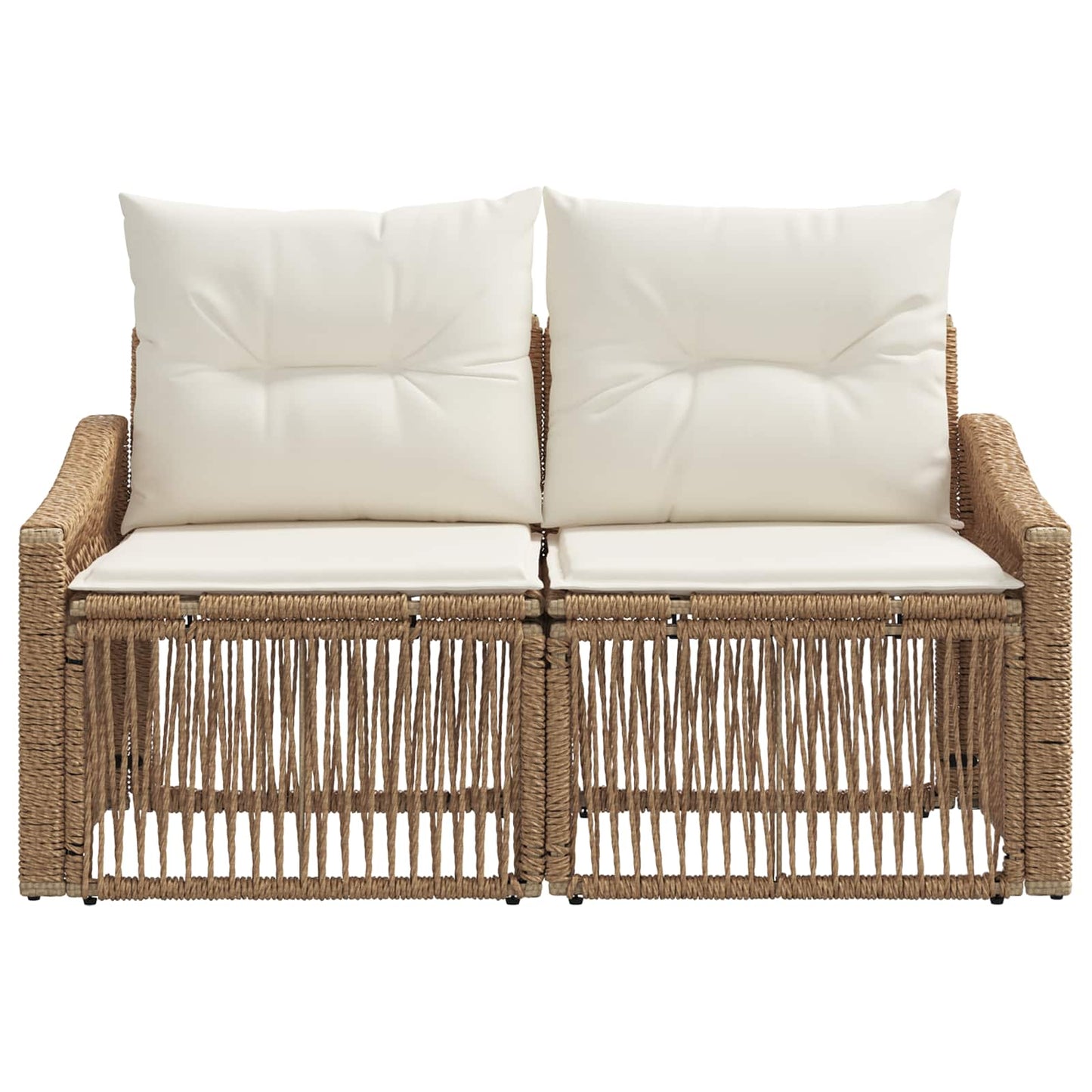 Divano da giardino 2-Numero di posti Beige polyrattan | homemem39