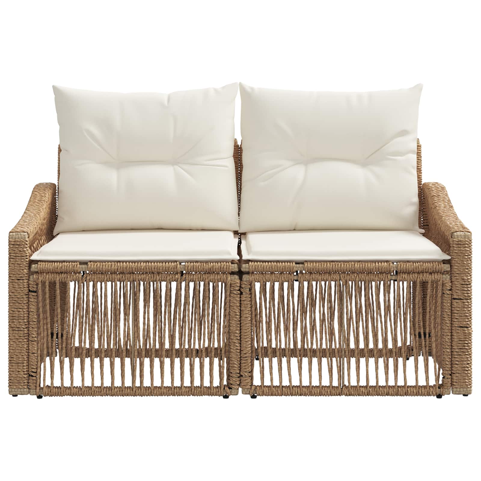 Divano da giardino 2-Numero di posti Beige polyrattan | homemem39