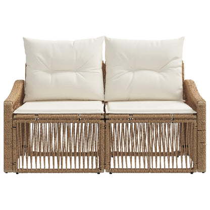 Divano da giardino 2-Numero di posti Beige polyrattan | homemem39