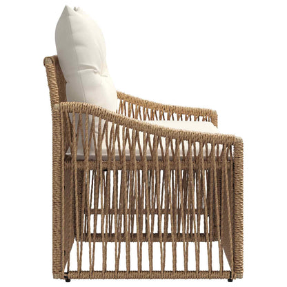 Divano da giardino 2-Numero di posti Beige polyrattan | homemem39