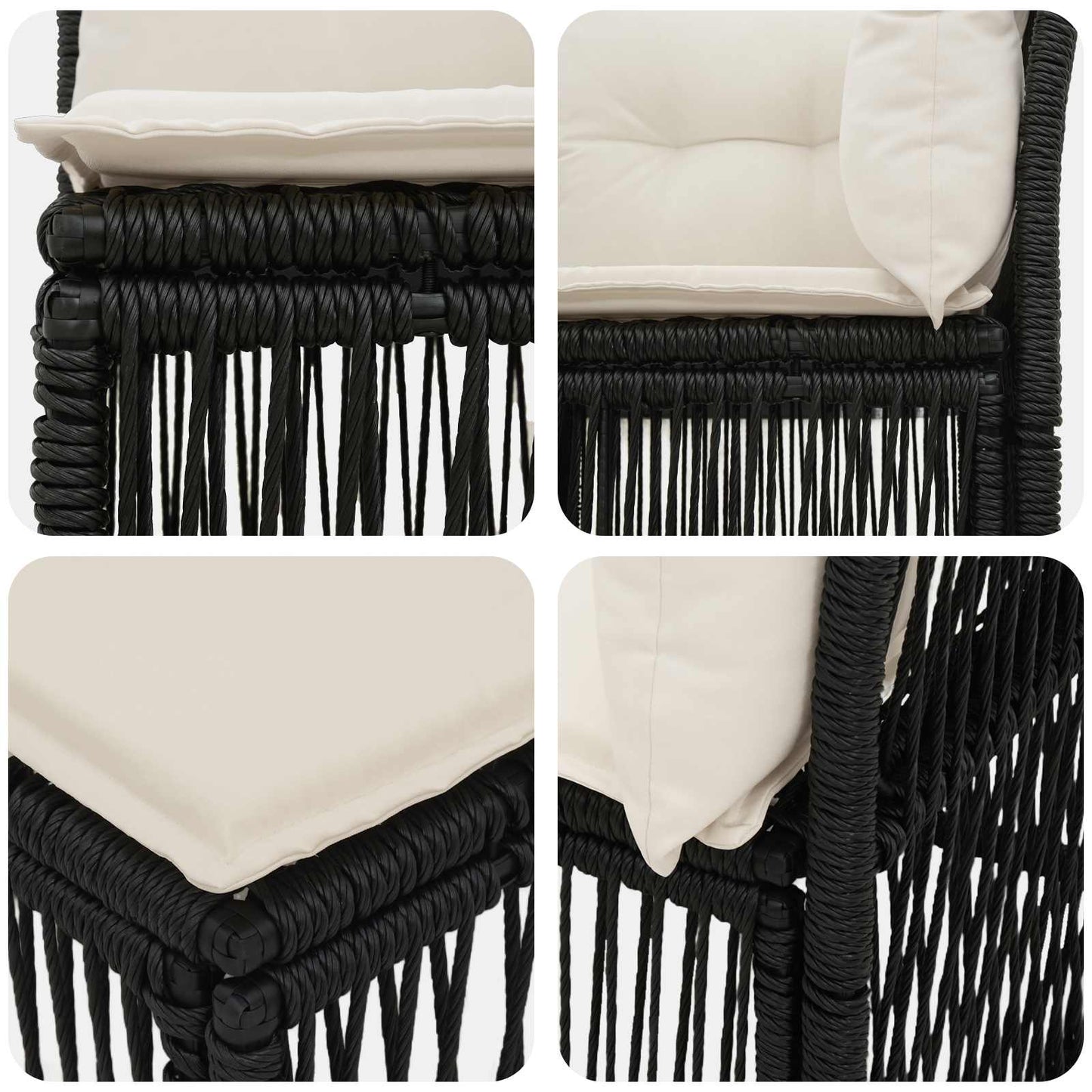 Unità divano angolare Nero polyrattan | homemem39