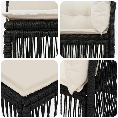 Unità divano angolare Nero polyrattan | homemem39