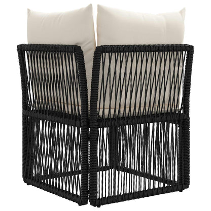 Unità divano angolare Nero polyrattan | homemem39