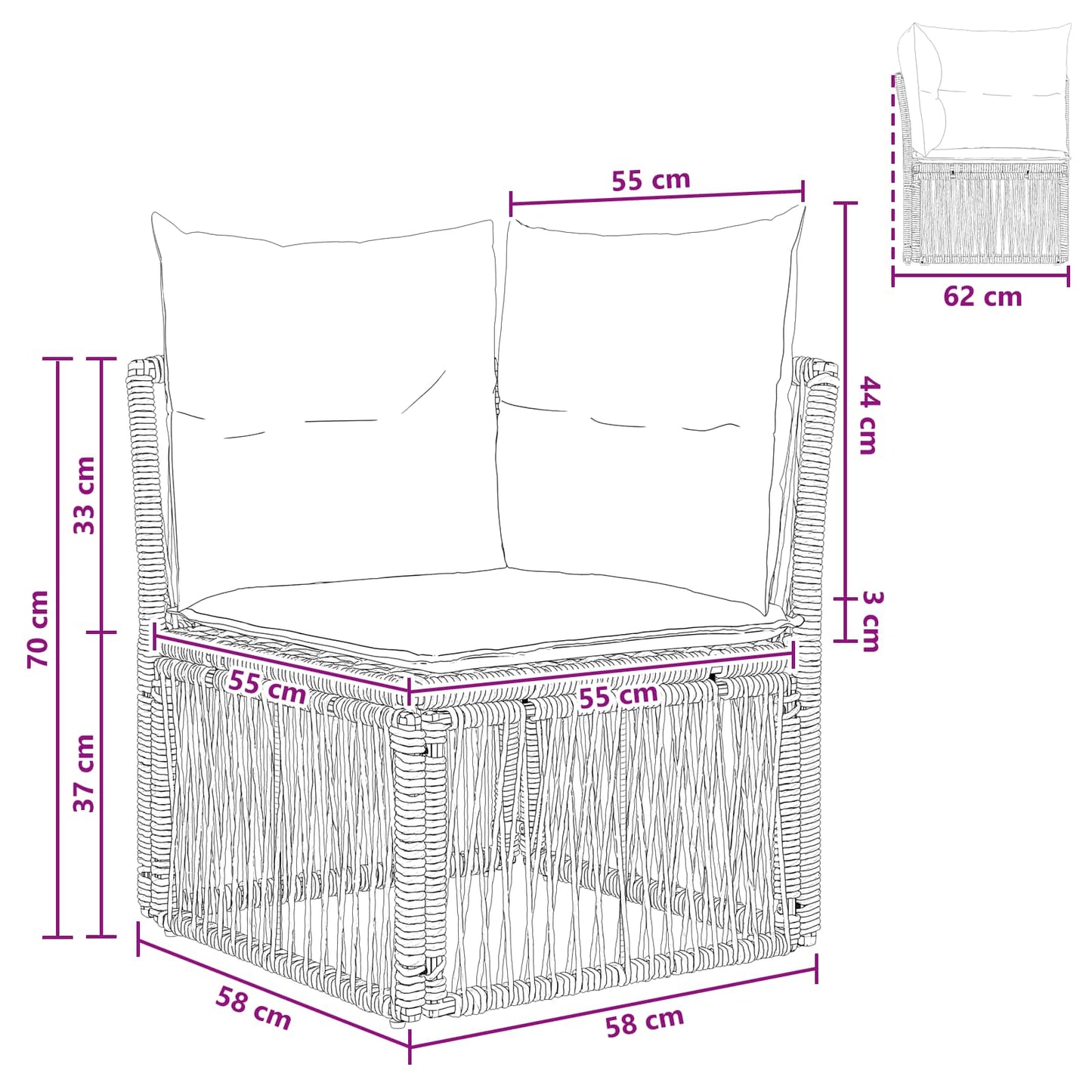 Unità divano angolare Beige polyrattan | homemem39