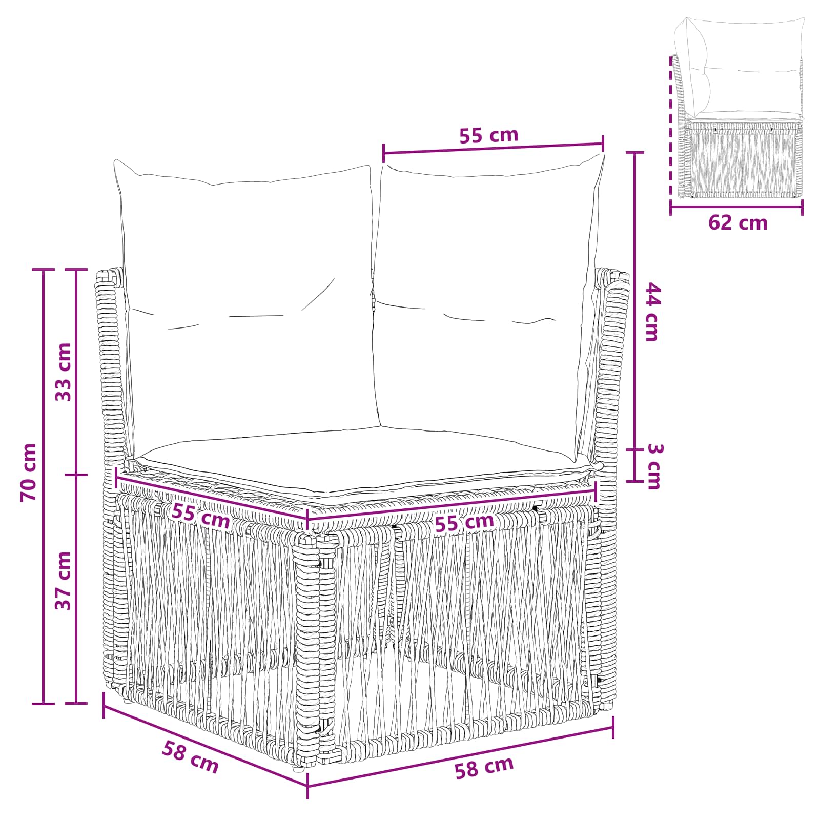 Unità divano angolare Beige polyrattan | homemem39