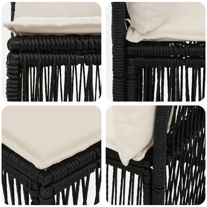Unità divano senza braccioli Nero polyrattan | homemem39