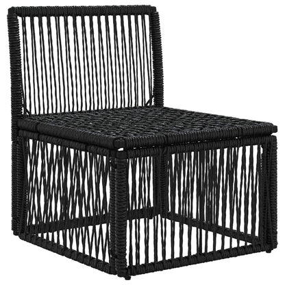 Unità divano senza braccioli Nero polyrattan