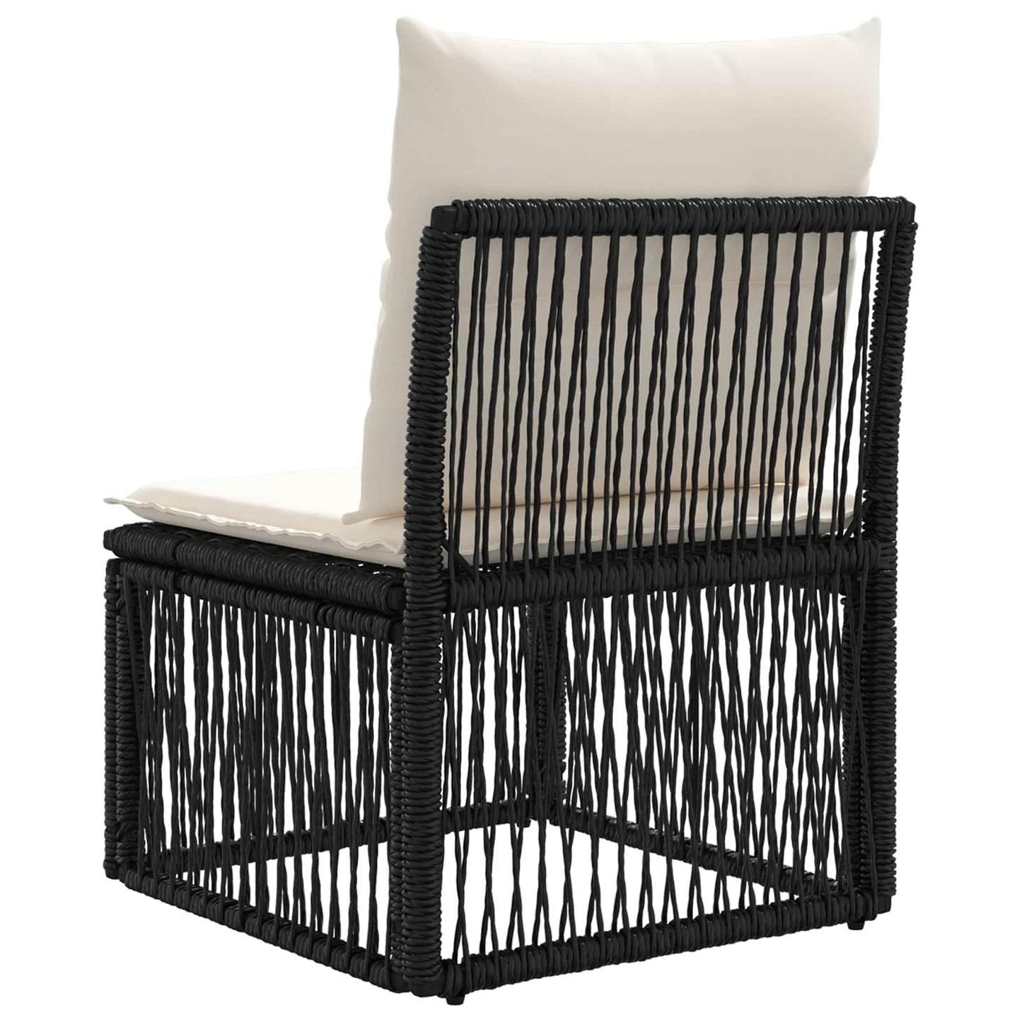Unità divano senza braccioli Nero polyrattan | homemem39