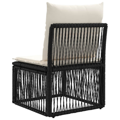 Unità divano senza braccioli Nero polyrattan | homemem39