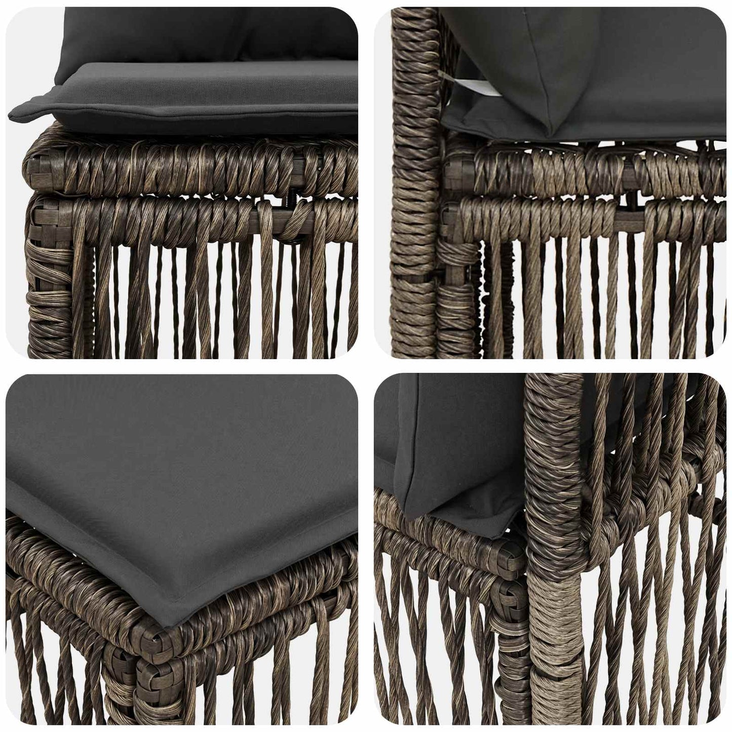 Unità divano senza braccioli Grigio polyrattan | homemem39
