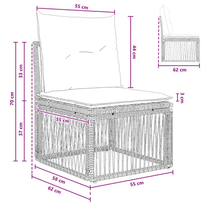 Unità divano senza braccioli Beige polyrattan | homemem39