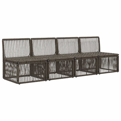 Divano a 4 posti 4 pcs 4-Numero di posti Grigio polyrattan | homemem39