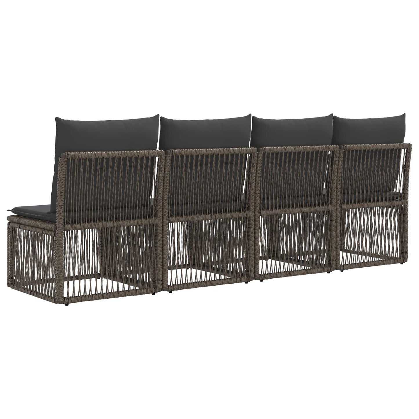 Divano a 4 posti 4 pcs 4-Numero di posti Grigio polyrattan | homemem39
