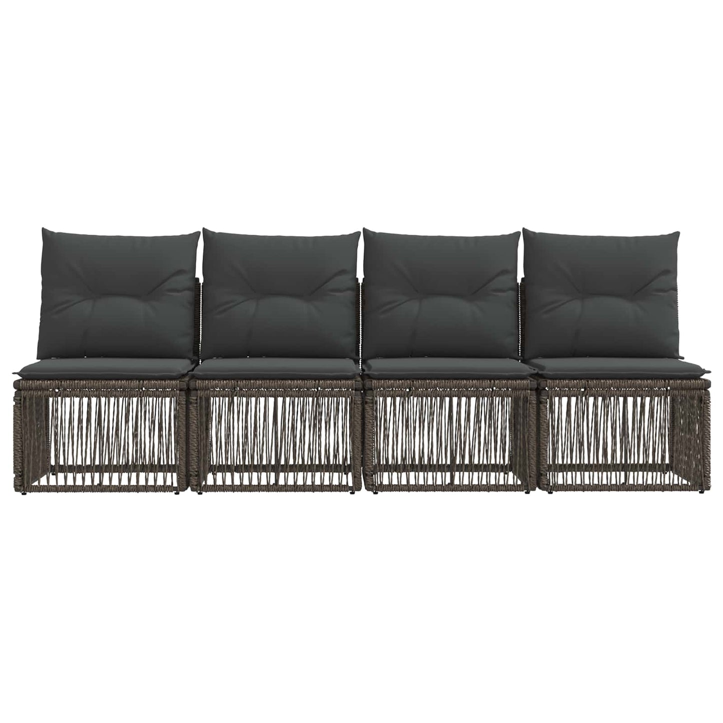 Divano a 4 posti 4 pcs 4-Numero di posti Grigio polyrattan | homemem39