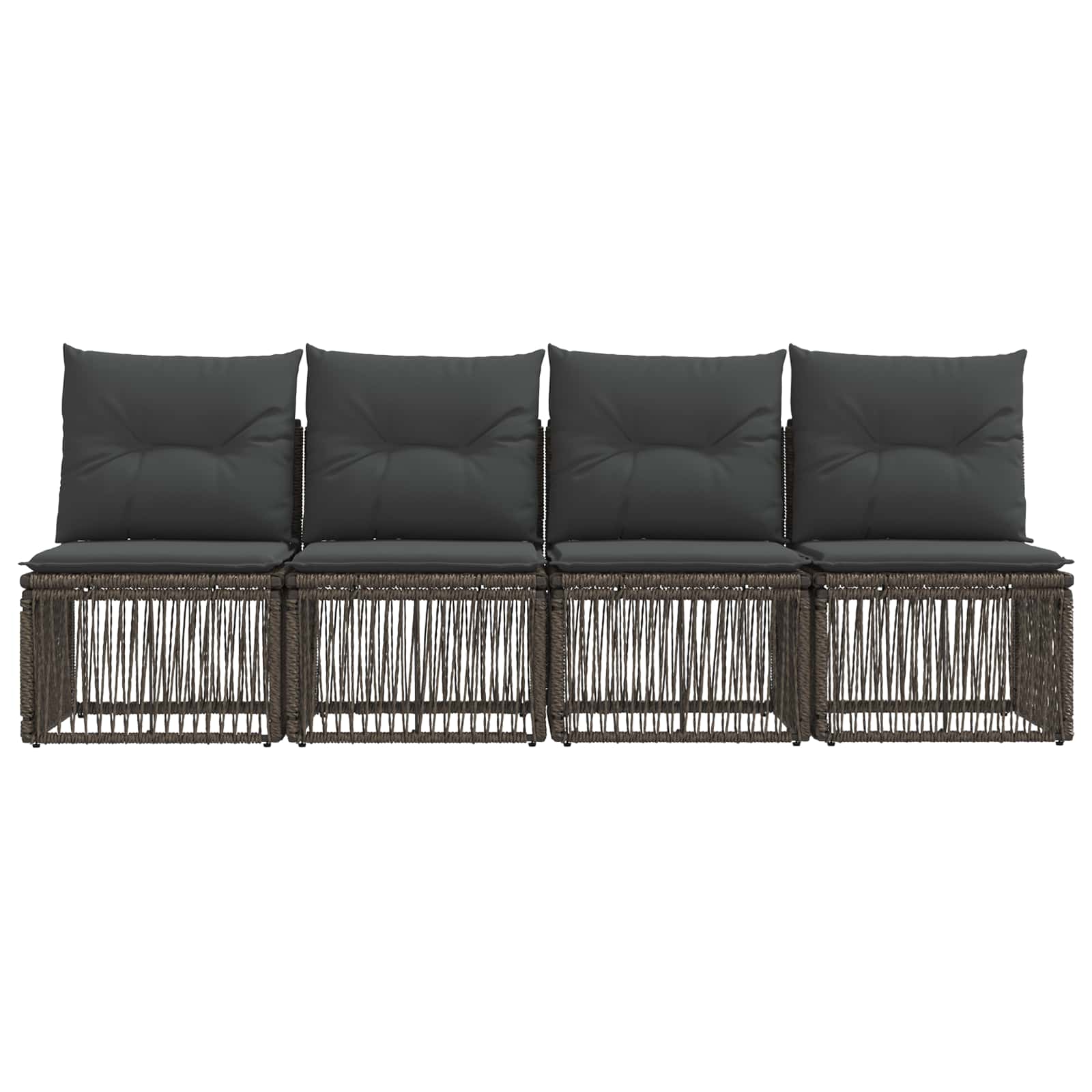 Divano a 4 posti 4 pcs 4-Numero di posti Grigio polyrattan | homemem39