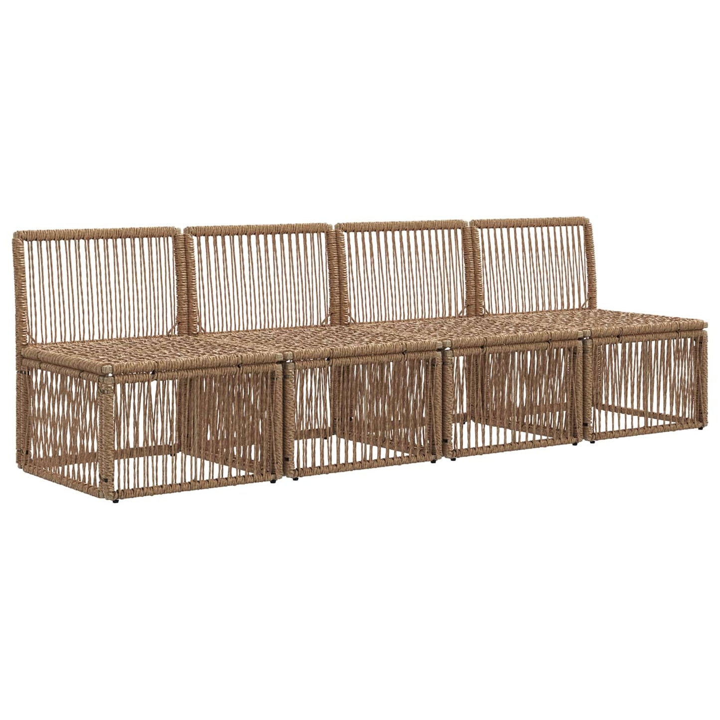 Divano a 4 posti 4 pcs 4-Numero di posti Beige polyrattan | homemem39
