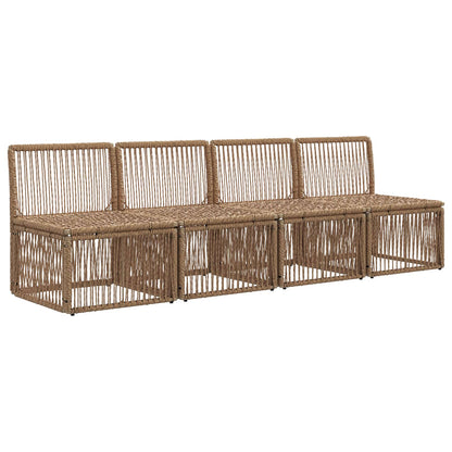 Divano a 4 posti 4 pcs 4-Numero di posti Beige polyrattan | homemem39
