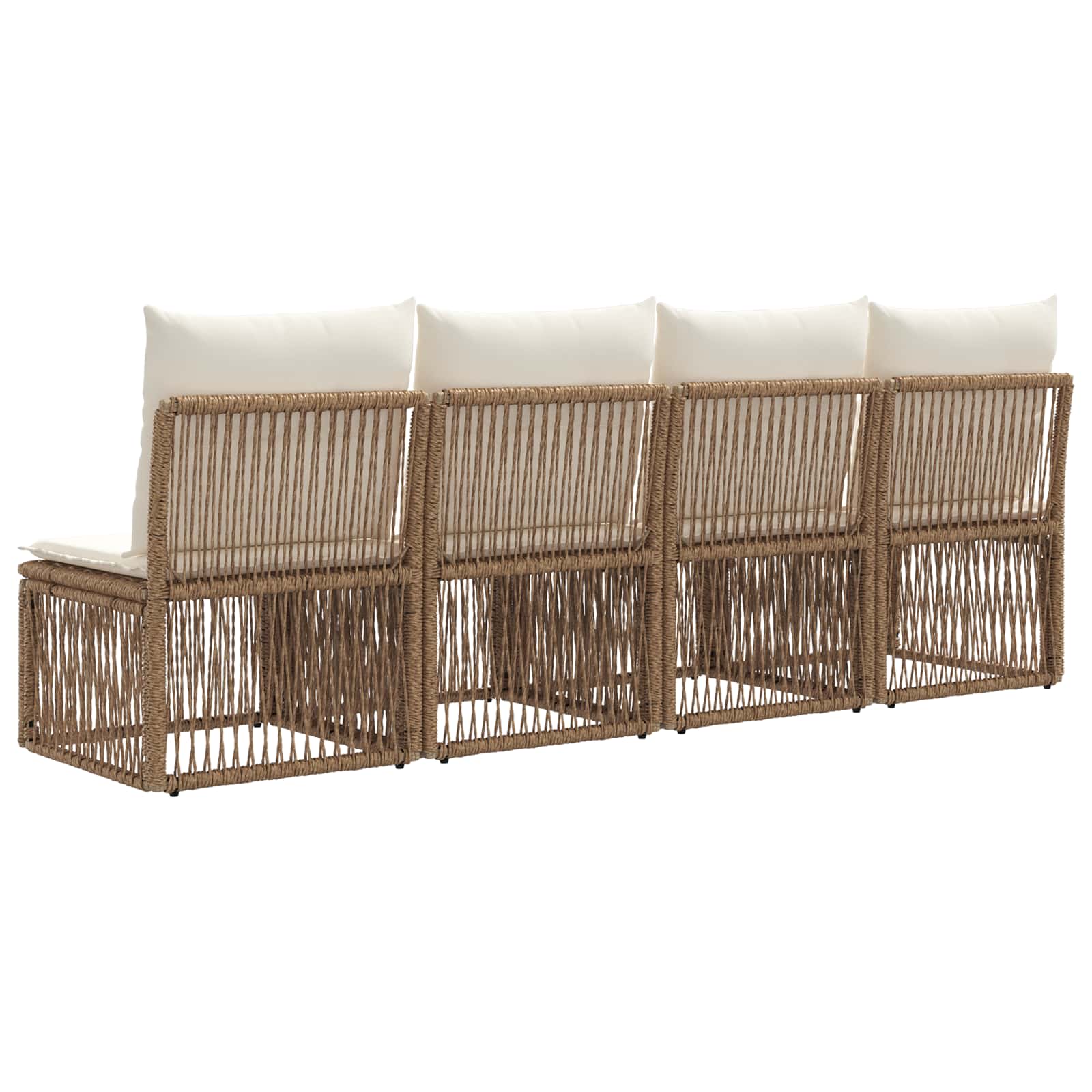 Divano a 4 posti 4 pcs 4-Numero di posti Beige polyrattan | homemem39