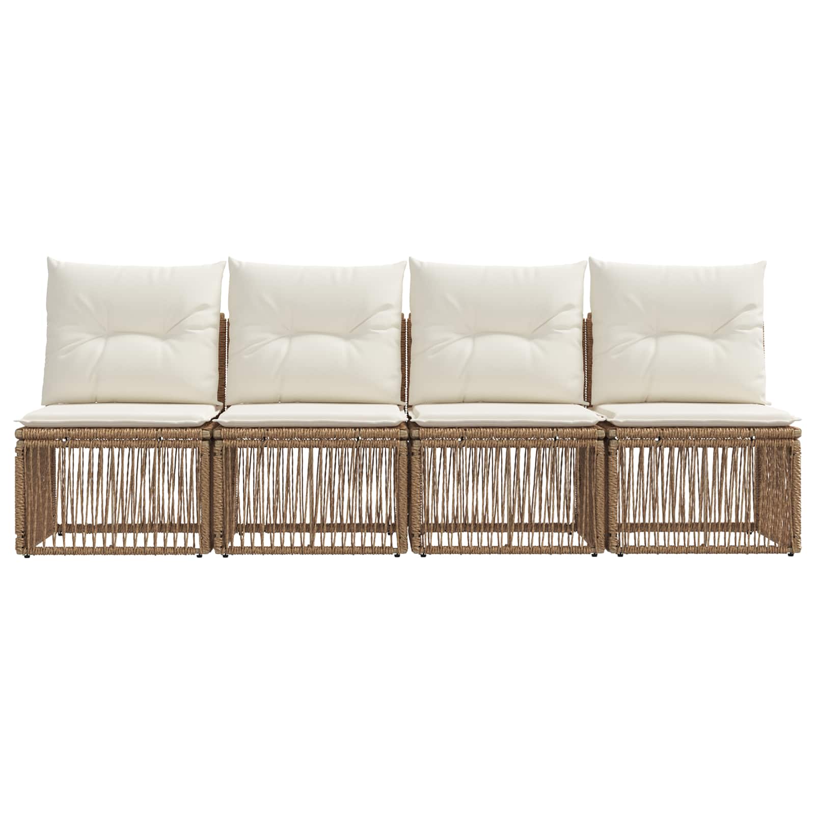 Divano a 4 posti 4 pcs 4-Numero di posti Beige polyrattan | homemem39